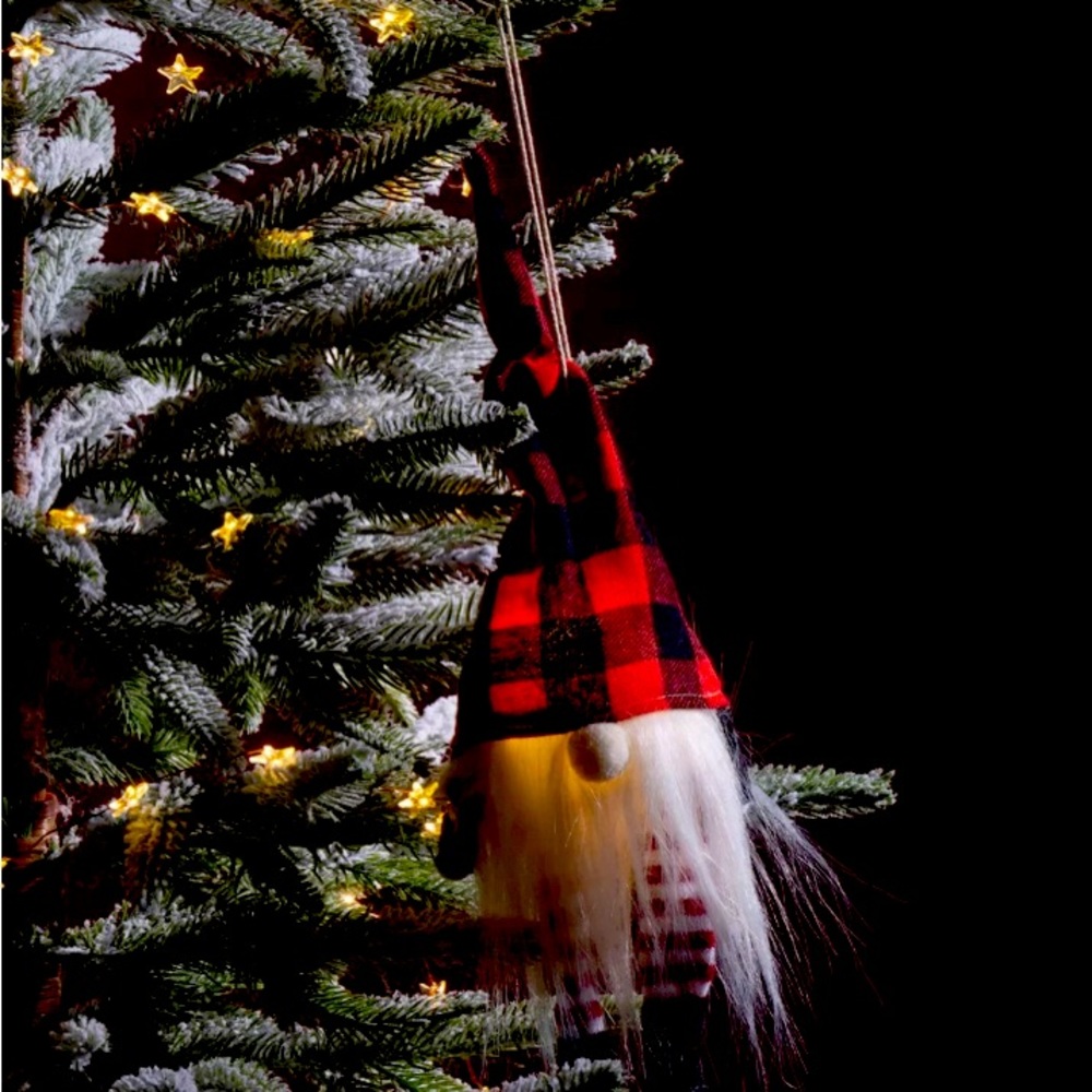 NIB/Primitives by Kathy Light Up Gnome Ornament to hang or sit on a shelf